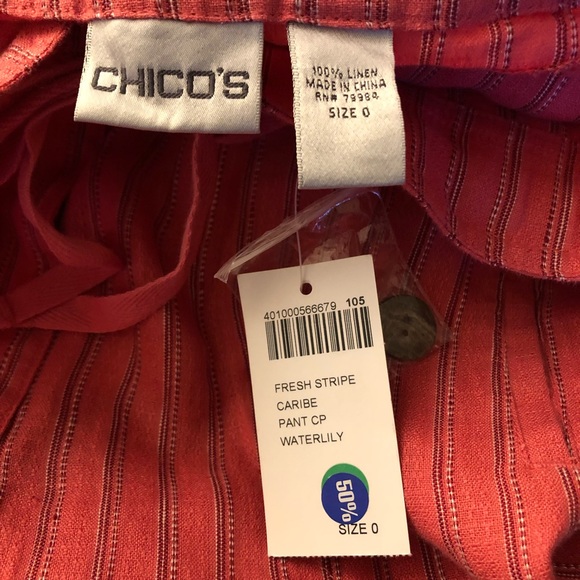 Chico’s Linen Capris NWT Sz Chico 0 - Picture 3 of 3